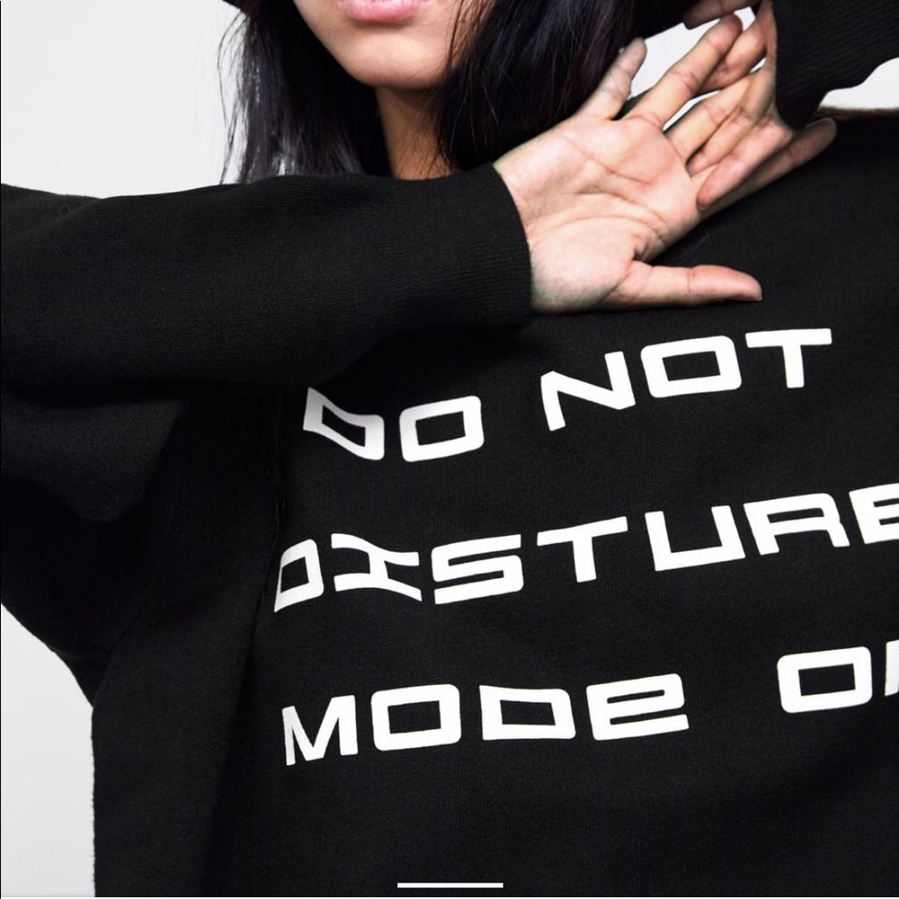 Black Zara knit do not disturb sweater